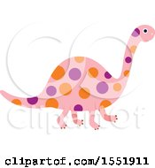 Clipart Of A Polka Dot Dinosaur Royalty Free Vector Illustration by Cherie Reve