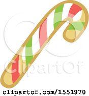 Poster, Art Print Of Gingerbread Candy Cane Cookie