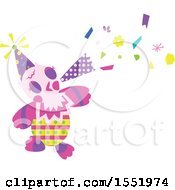 Clipart Of A Birthday Party Owl Royalty Free Vector Illustration by Cherie Reve