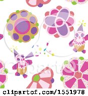Poster, Art Print Of Birthday Party Owl And Flower Pattern