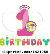 Clipart Of A First Birthday Design Royalty Free Vector Illustration