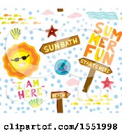 Clipart Of A Summer Time Pattern Royalty Free Vector Illustration