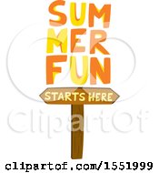 Poster, Art Print Of Wood Summer Fun Starts Here Sign