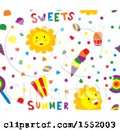 Clipart Of A Summer Time Pattern Royalty Free Vector Illustration