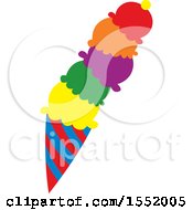 Poster, Art Print Of Colorful Ice Cream Cone
