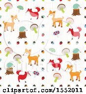 Clipart Of A Cute Forest Animal Pattern Royalty Free Vector Illustration