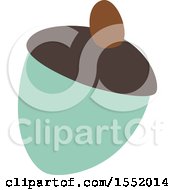 Clipart Of A Green Acorn Royalty Free Vector Illustration by Cherie Reve