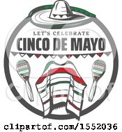 Poster, Art Print Of Cinco De Mayo Design With A Sombrero Poncho And Maracas