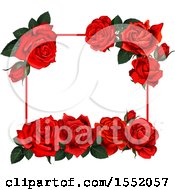 Clipart Of A Red Rose Frame Design Royalty Free Vector Illustration