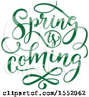 Poster, Art Print Of Green Spring Is Coming Text Design