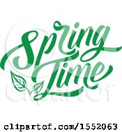 Clipart Of A Green Spring Time Text Design Royalty Free Vector Illustration