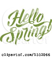 Poster, Art Print Of Green Hello Spring Time Text Design
