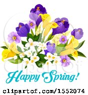 Clipart Of A Spring Flower Design With Text Royalty Free Vector Illustration