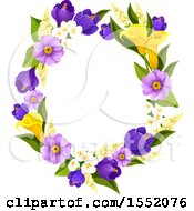 Clipart Of A Spring Flower Frame Design Element Royalty Free Vector Illustration