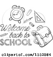 Clipart Of A Welcome Back To School Design Royalty Free Vector Illustration