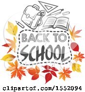 Clipart Of A Back To School Design With Autumn Leaves Royalty Free Vector Illustration