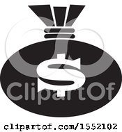 Clipart Of A Black Money Bag With A Dollar Currency Sign Royalty Free Vector Illustration by Johnny Sajem