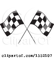 Clipart Of Crossed Checkered Racing Flags Royalty Free Vector Illustration by Johnny Sajem