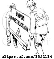 Poster, Art Print Of Men Carrying An Under Construction Sign