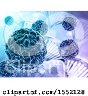 Poster, Art Print Of 3d Background Of Dna Strands And Virus Cells