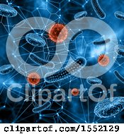 Poster, Art Print Of 3d Background Of Germs And A Network