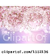 Poster, Art Print Of Background Of Flares And Cherry Blossoms