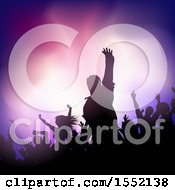 Clipart Of A Silhouetted Concert Crowd Royalty Free Vector Illustration