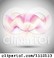 Clipart Of A Halftone Dot Wave Floating On Gray Royalty Free Vector Illustration