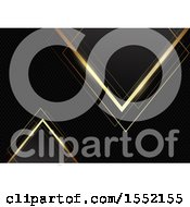 Poster, Art Print Of Black And Gold Background Of Triangles On Carbon Fiber