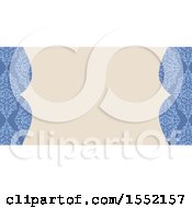 Poster, Art Print Of Blue Floral Damask Wedding Invite Or Business Card