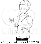 Clipart Of A Black And White Chef Boy Royalty Free Vector Illustration