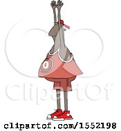Clipart Of A Cartoon Black Man Holding Up His Hands Royalty Free Vector Illustration