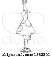 Poster, Art Print Of Cartoon Lineart Black Man Holding Up His Hands