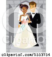 Poster, Art Print Of Happy African American Bride And Caucasian Groom