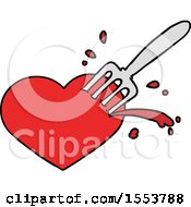 Cartoon Love Heart Stuck With Fork