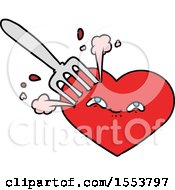 Cartoon Love Heart Stuck With Fork by lineartestpilot