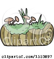 Poster, Art Print Of Cartoon Old Log With Mushrooms