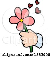 Cartoon Hand Holding Flower