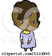 Poster, Art Print Of Cute Cartoon Girl With Hipster Haircut