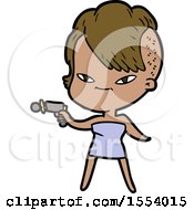 Poster, Art Print Of Cute Cartoon Girl With Hipster Haircut