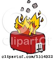 Poster, Art Print Of Cartoon Burning Toaster