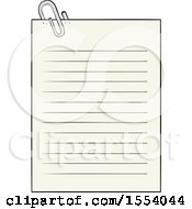 Poster, Art Print Of Cartoon Lined Paper With Paperclip