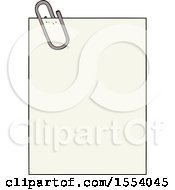 Cartoon Paper With Paperclip