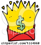 Cartoon Envelope With Money Sign by lineartestpilot