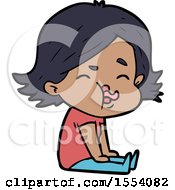 Cartoon Girl Pulling Face