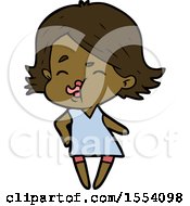 Cartoon Girl Pulling Face