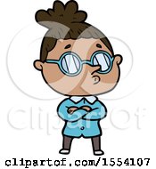 Cartoon Woman Wearing Glasses