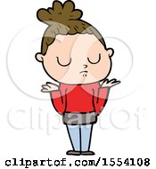 Cartoon Calm Woman