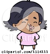 Cartoon Girl Pulling Face