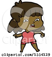 Cartoon Worried Woman